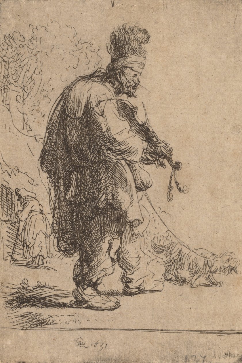 O Violinista Cego, 1631. de Rembrandt van Rijn