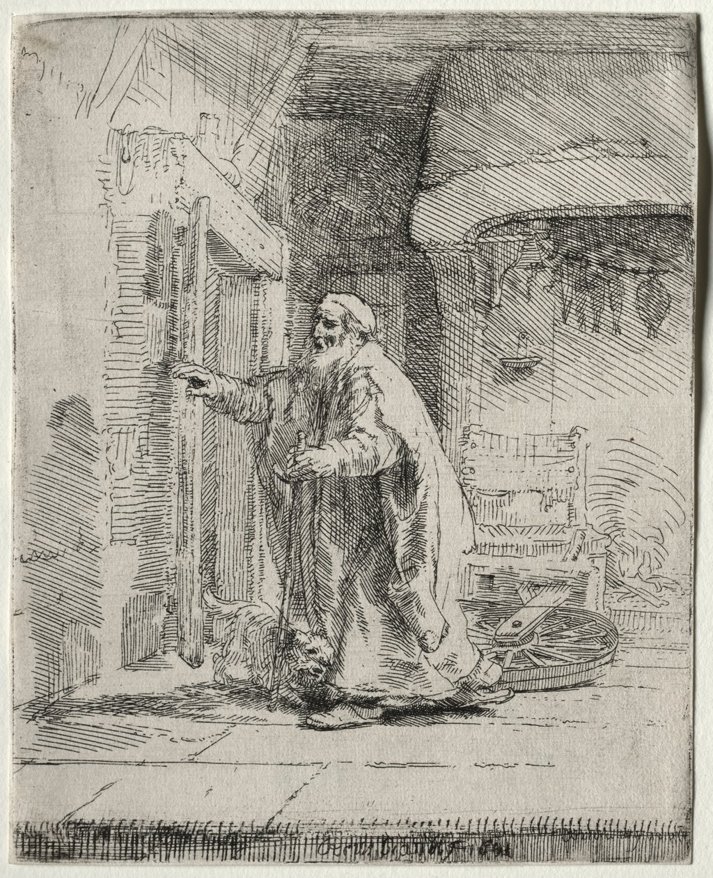A cegueira de Tobit: A placa maior, 1651. de Rembrandt van Rijn