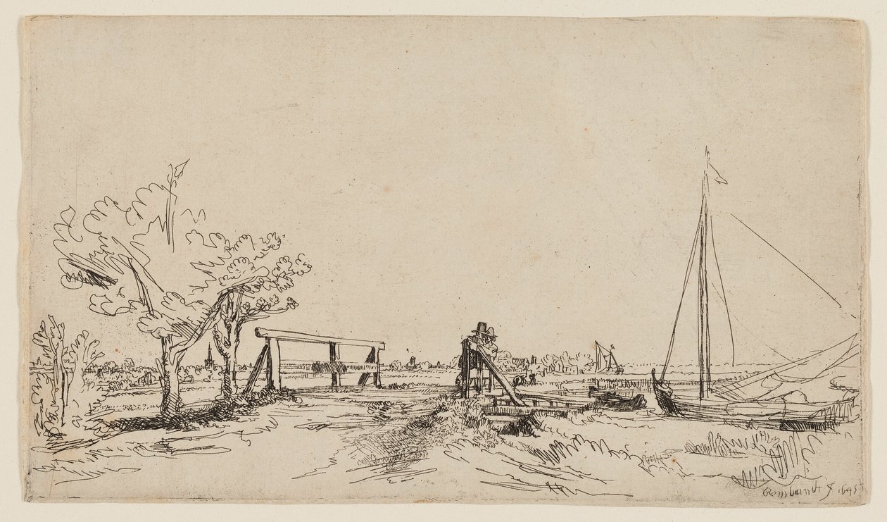 A ponte em Klein Kostverloren no Amstel de Rembrandt van Rijn