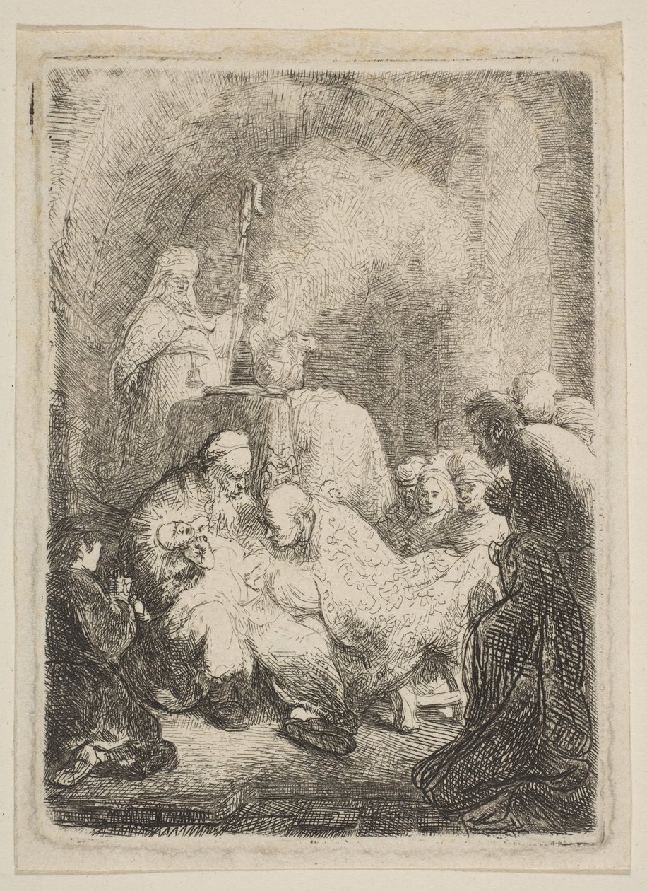 A circuncisão: placa pequena, ca. 1630 de Rembrandt van Rijn