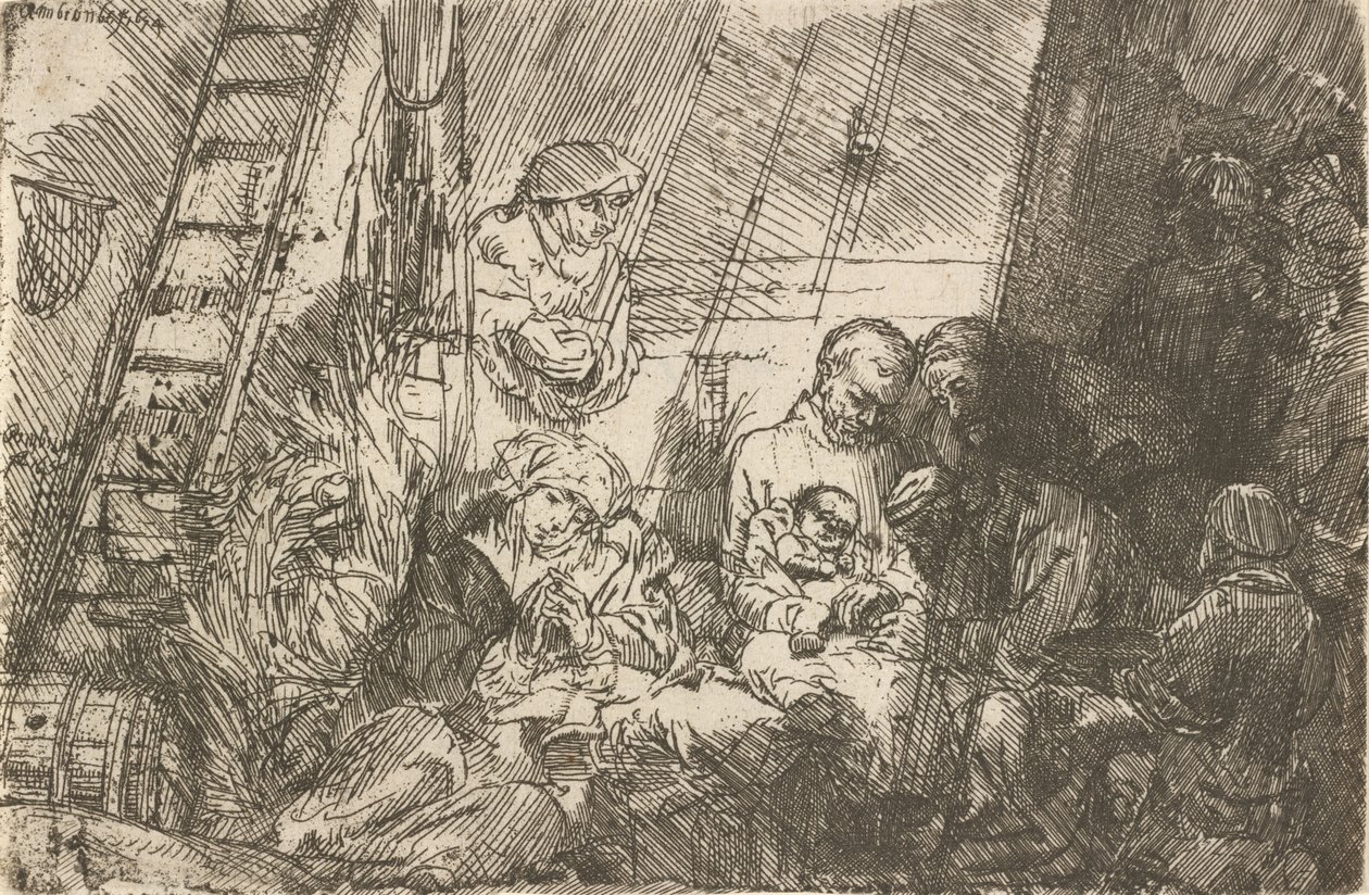 A circuncisão no estábulo, 1654. de Rembrandt van Rijn