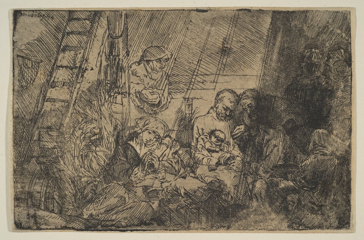 A circuncisão no estábulo, 1654. de Rembrandt van Rijn