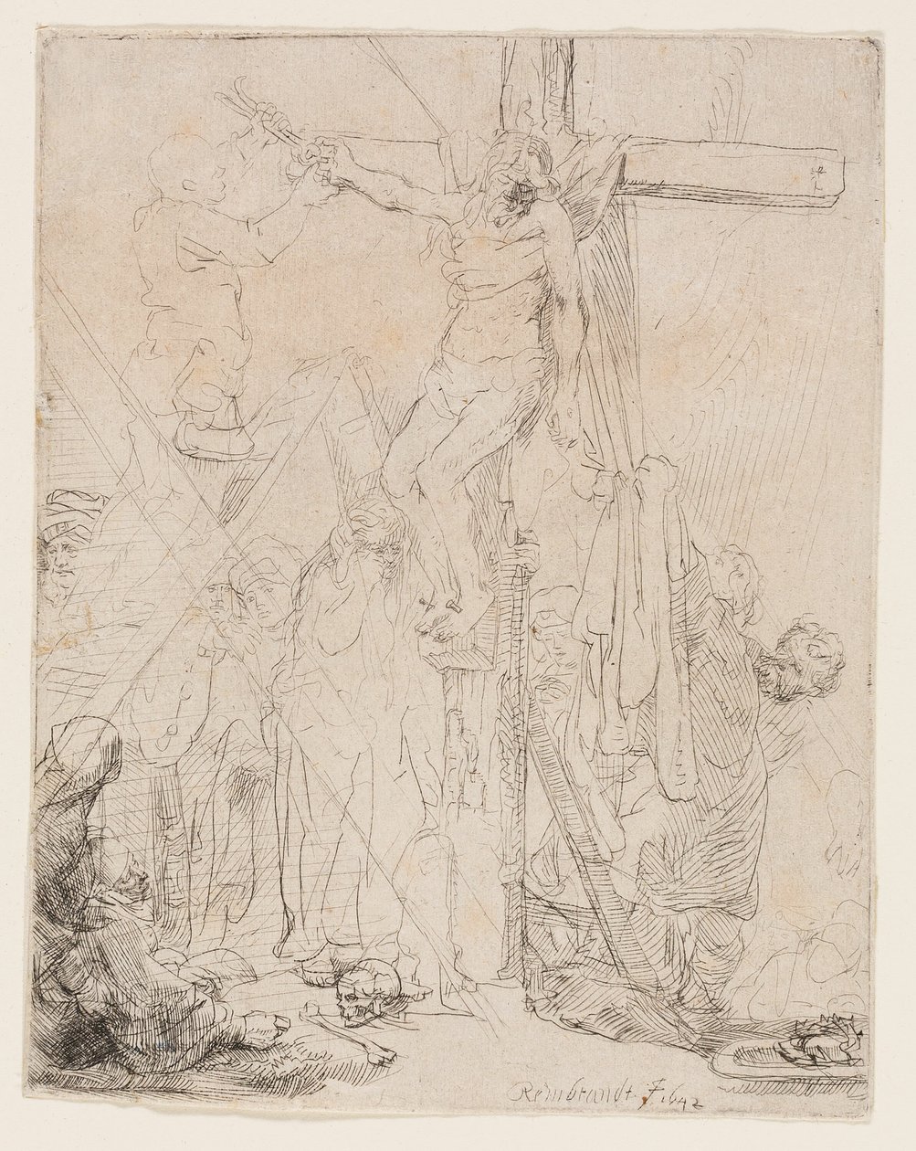 A Descida da Cruz: Um Esboço de Rembrandt van Rijn