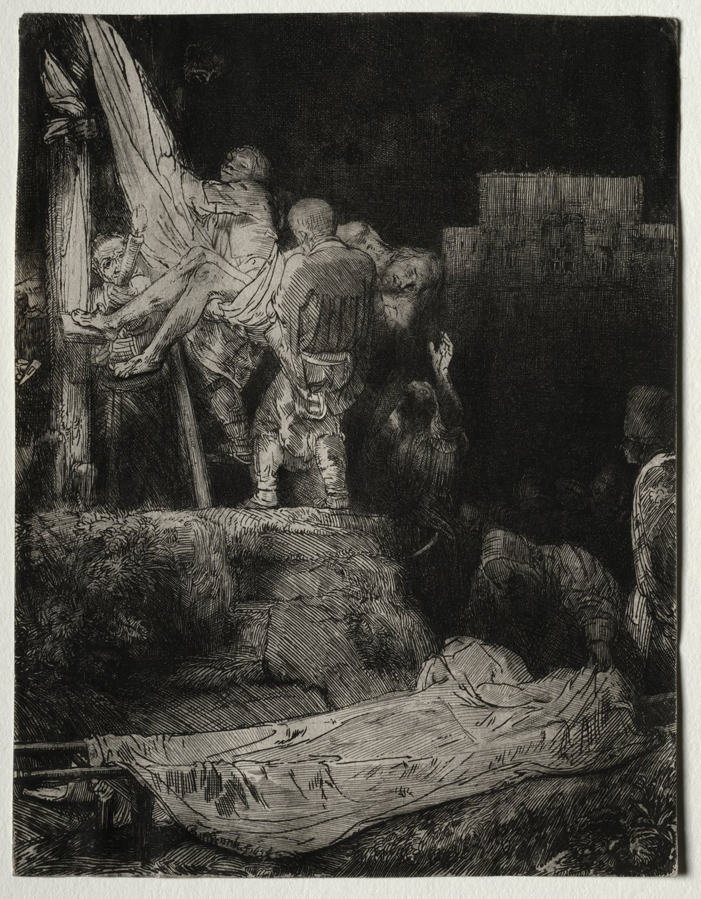 A descida da cruz por Torchlight, 1654. de Rembrandt van Rijn