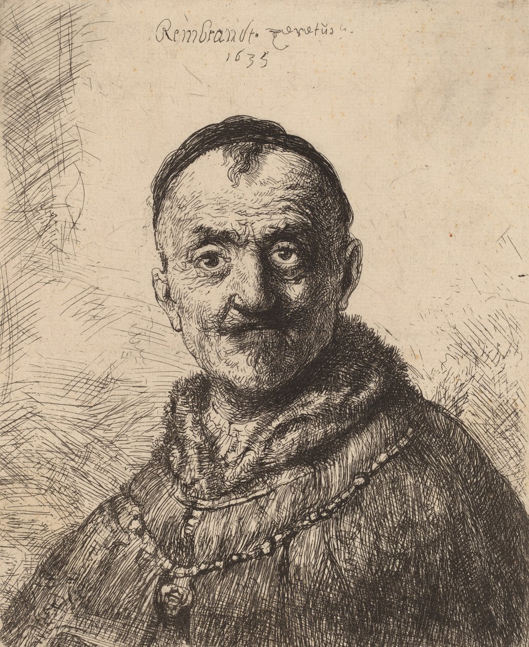 A Primeira Cabeça Oriental, 1635. de Rembrandt van Rijn