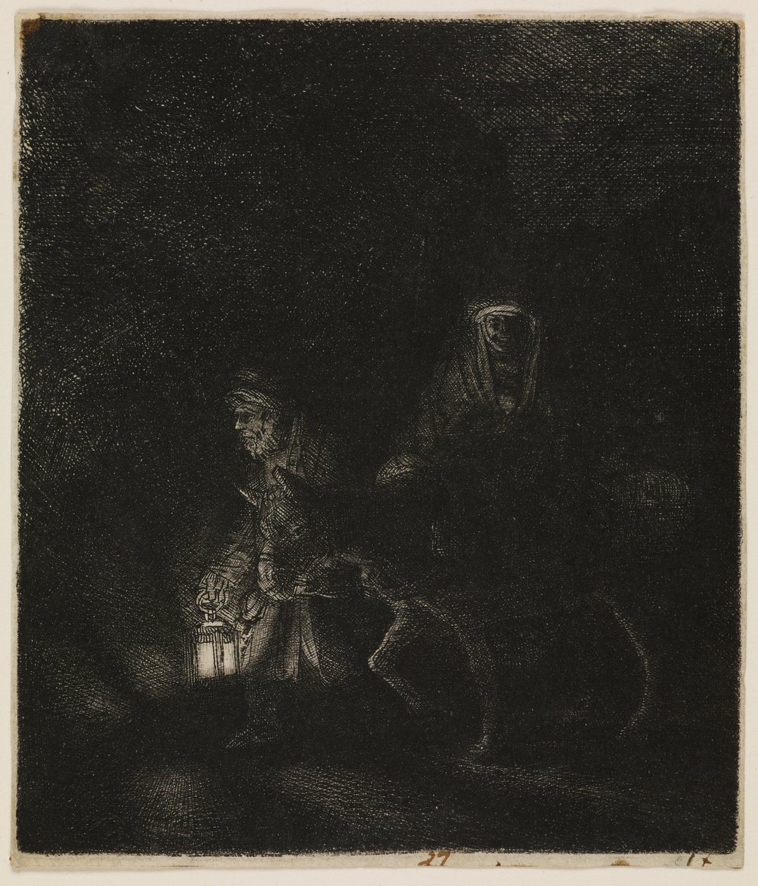 A Fuga para o Egito (uma peça noturna) de Rembrandt van Rijn
