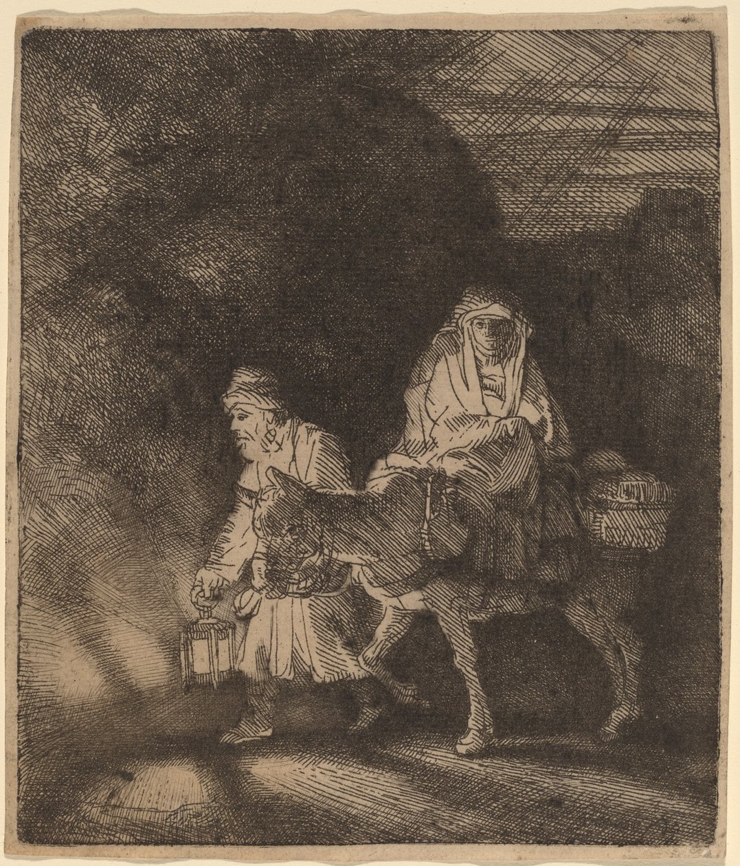 A fuga para o Egito: uma peça noturna de Rembrandt van Rijn