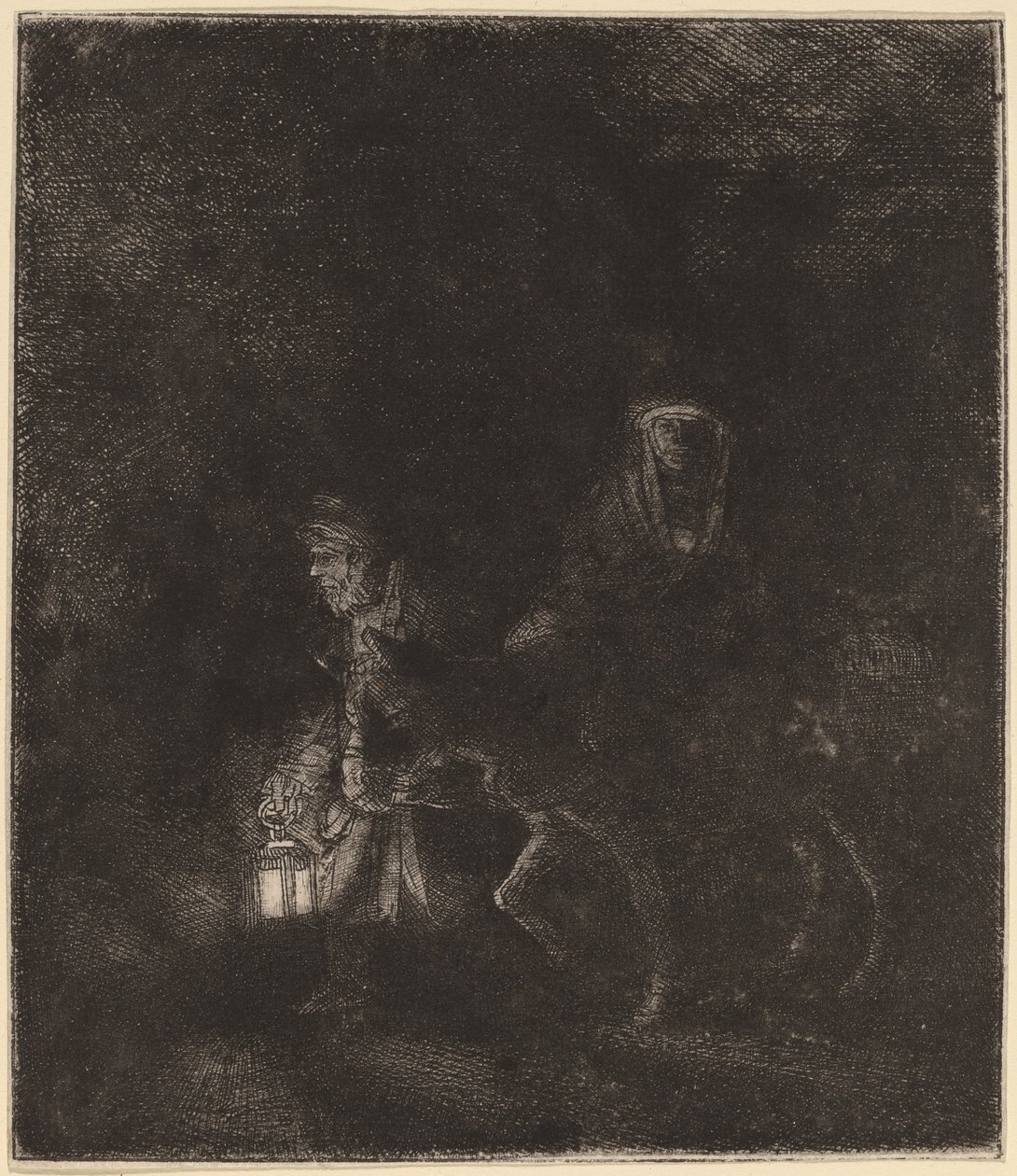 A fuga para o Egito: uma peça noturna de Rembrandt van Rijn
