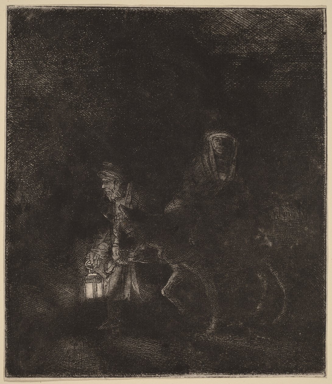 A Fuga para o Egito: uma peça noturna de Rembrandt van Rijn