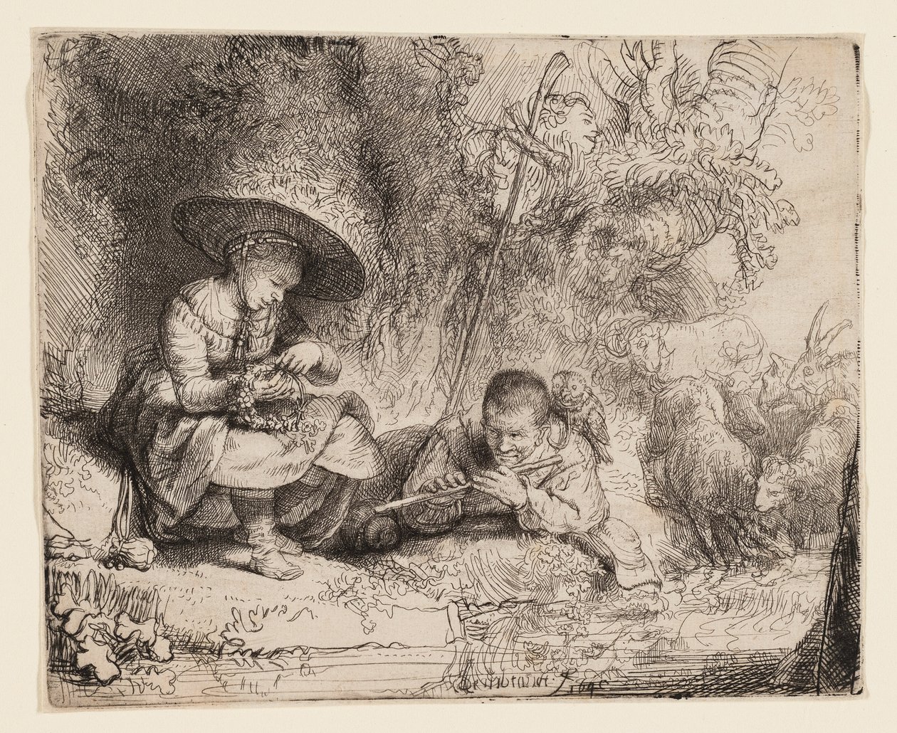 O tocador de flauta de Rembrandt van Rijn