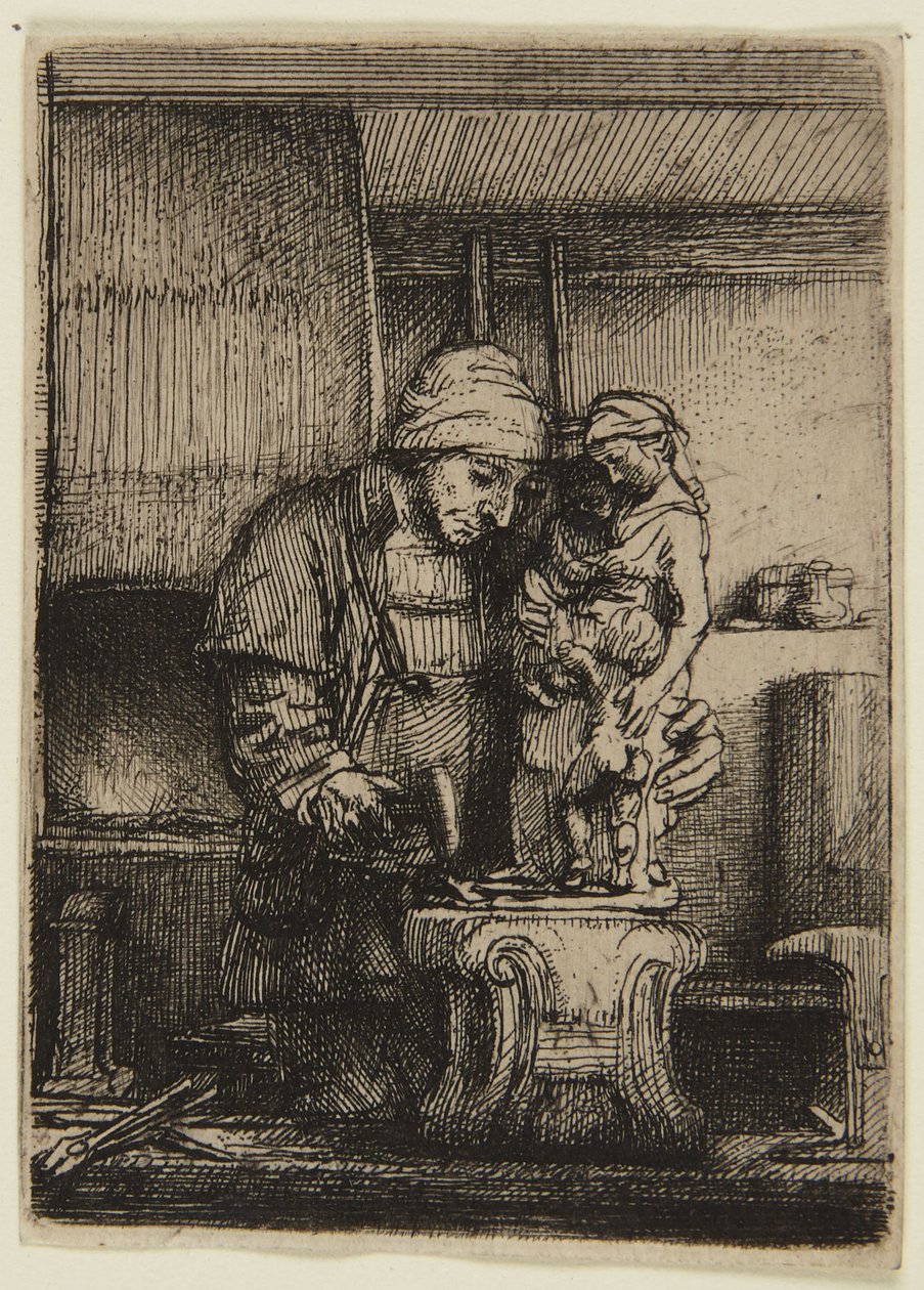 O Ourives  (Hind 285, estado I) de Rembrandt van Rijn