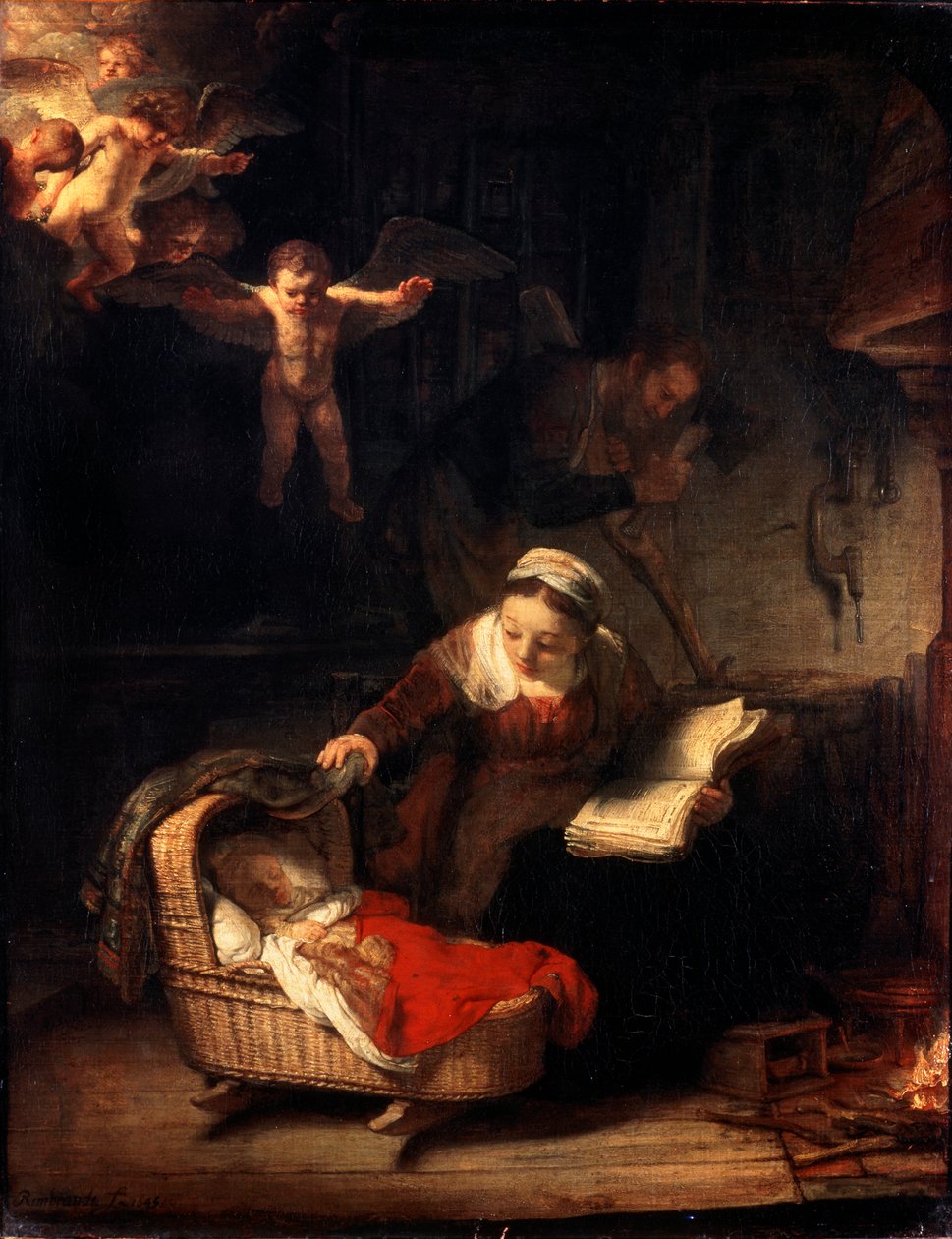 A Sagrada Família, 1645. de Rembrandt van Rijn