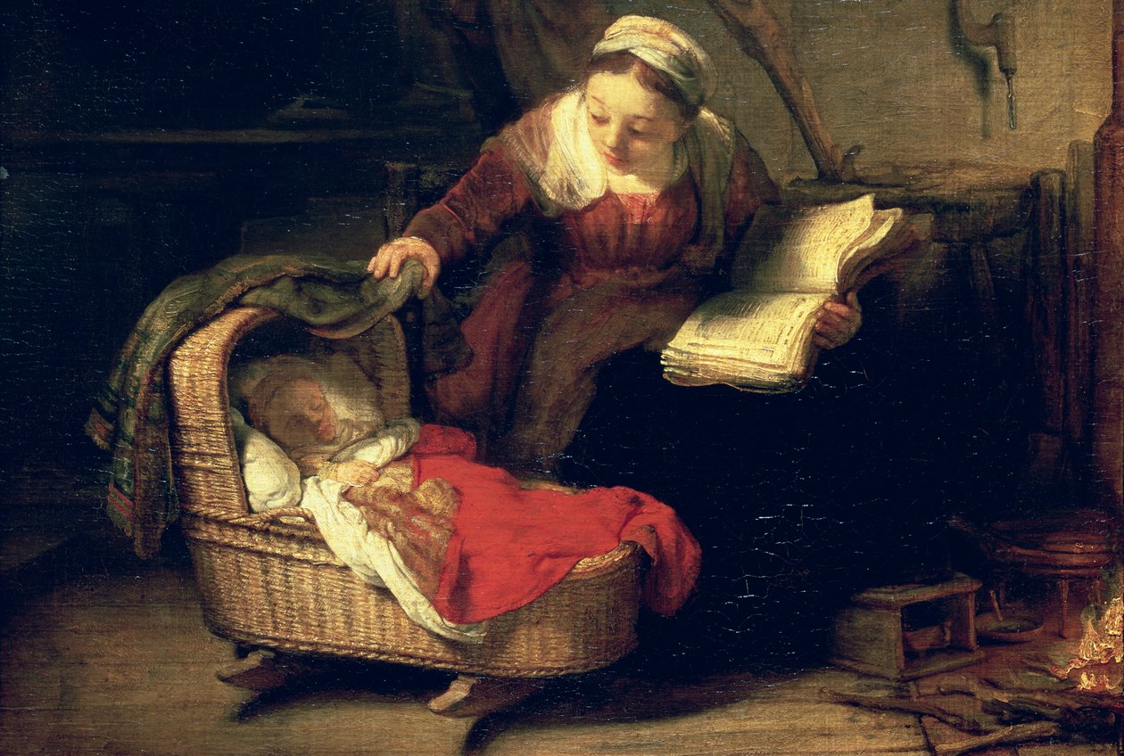 A Sagrada Família, c.1645 (detalhe de 38052) de Rembrandt van Rijn