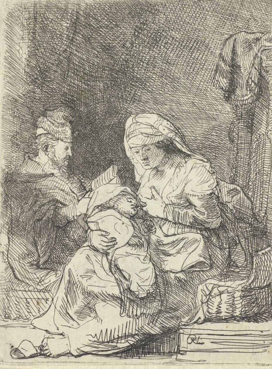 A Sagrada Família, c. 1632. de Rembrandt van Rijn