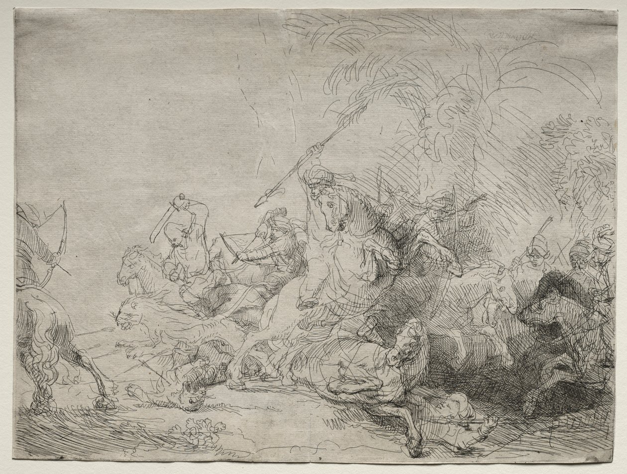 A grande caça ao leão de Rembrandt van Rijn