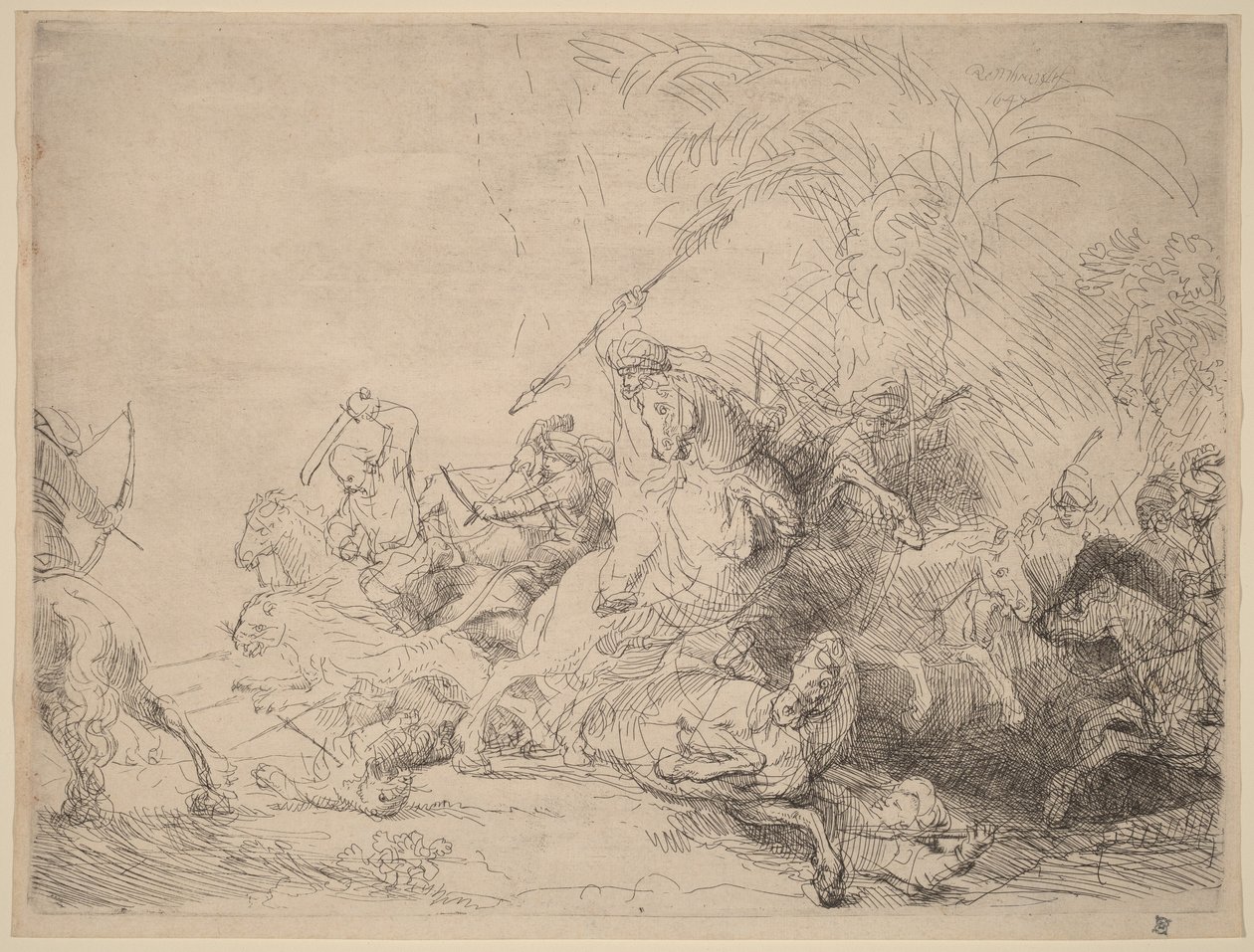 A Grande Caçada ao Leão de Rembrandt van Rijn