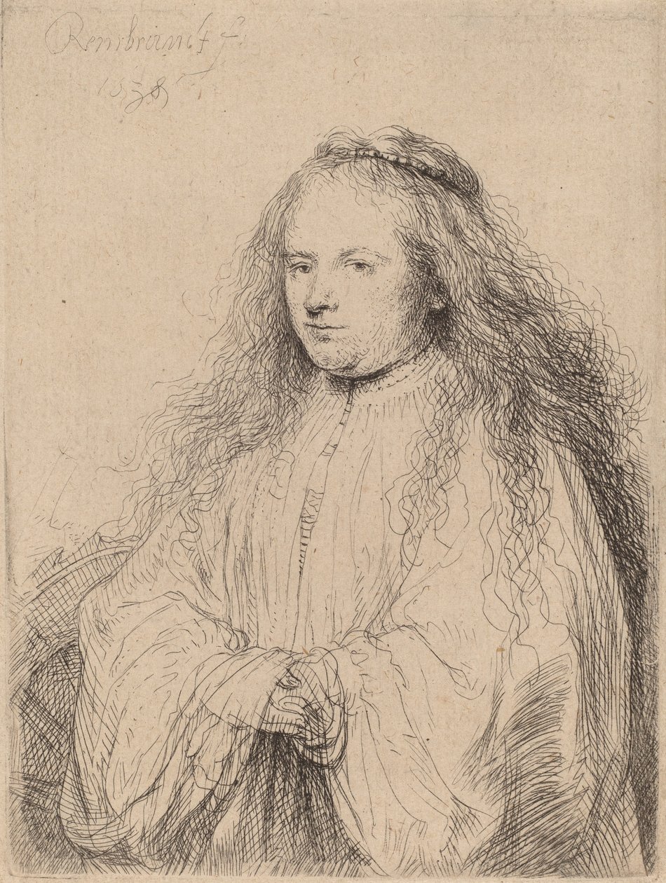 A pequena noiva judia (Saskia como Santa Catarina), 1638 de Rembrandt van Rijn