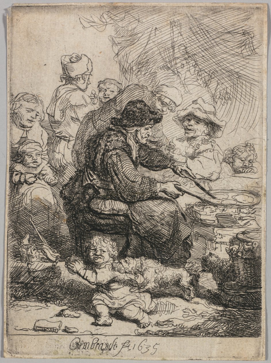 A mulher da panqueca, 1635. de Rembrandt van Rijn