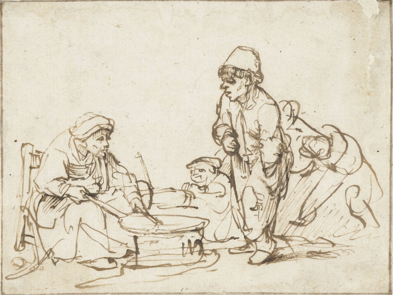 A Mulher Panqueca, c. 1635. de Rembrandt van Rijn