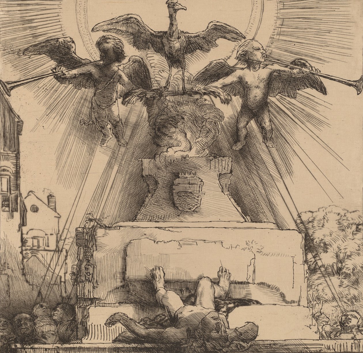 A Fênix ou a Estátua Derrubada, 1658. de Rembrandt van Rijn