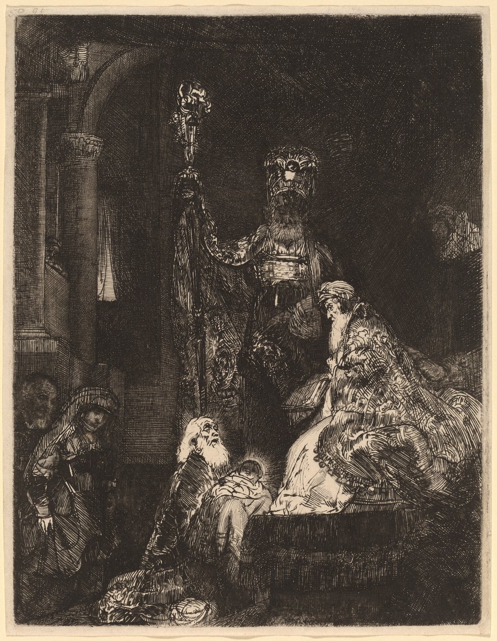A Apresentação no Templo da Maneira Escura de Rembrandt van Rijn