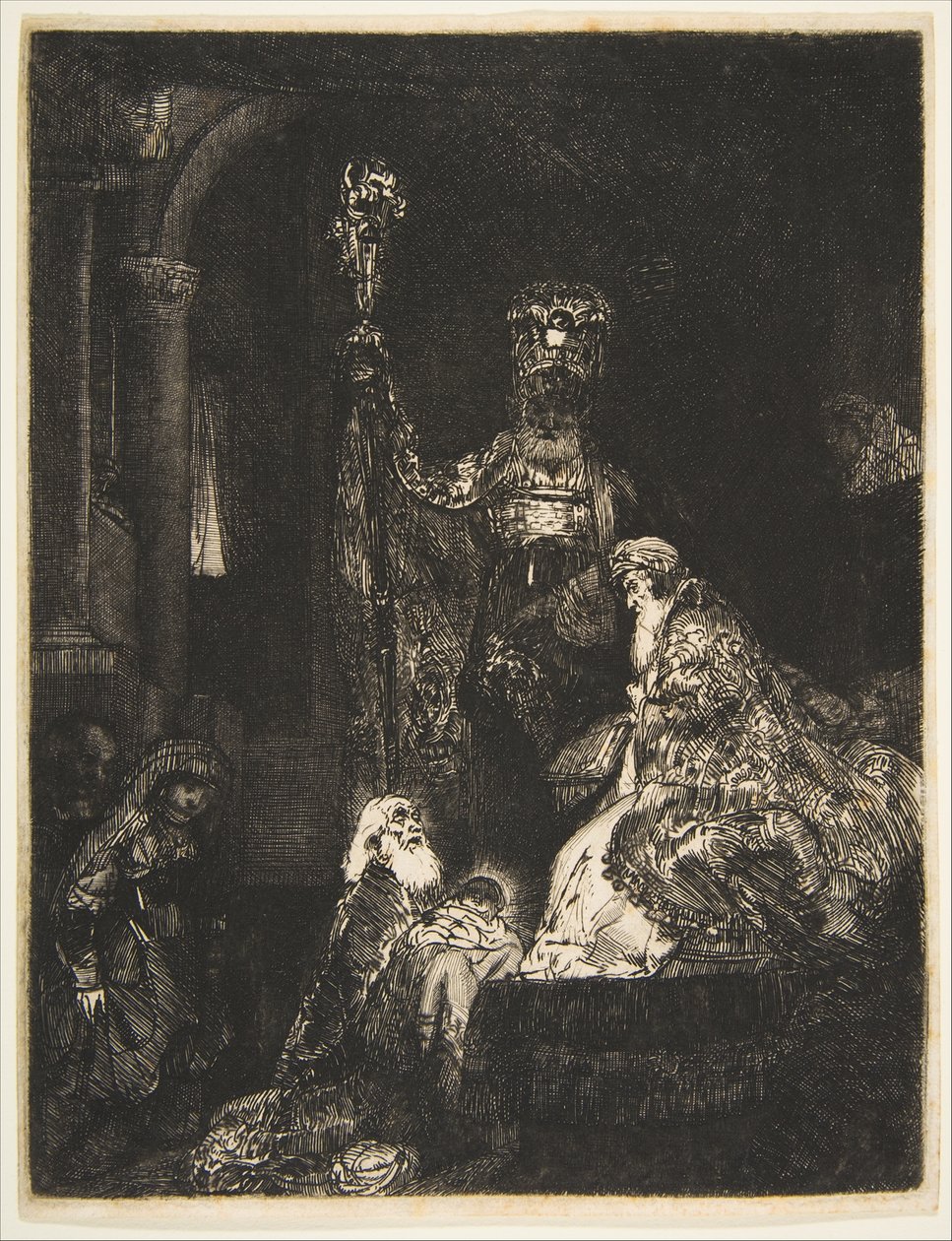 A Apresentação no Templo da Maneira Negra, ca. 1654 de Rembrandt van Rijn