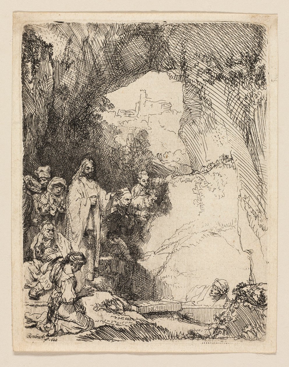 A Ressurreição de Lázaro: Prato Pequeno de Rembrandt van Rijn