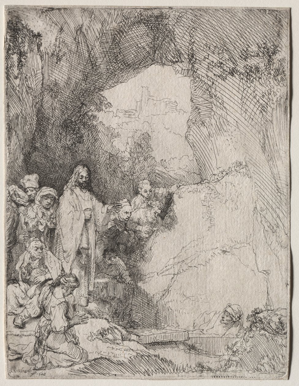 A Ressurreição de Lázaro: Prato Pequeno de Rembrandt van Rijn