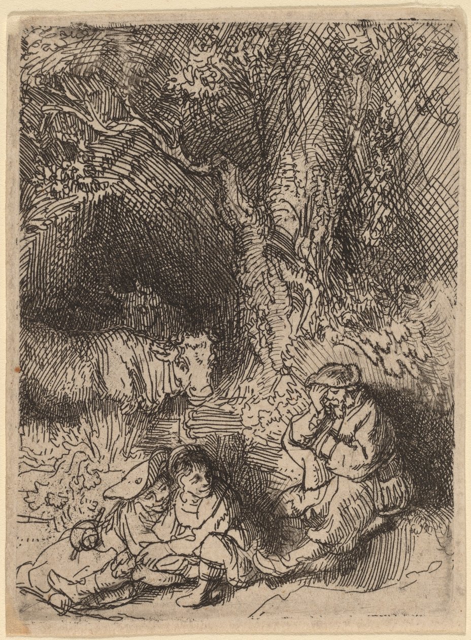 O pastor adormecido de Rembrandt van Rijn