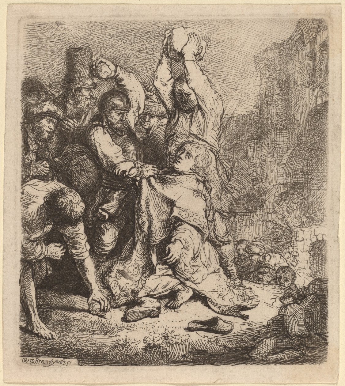 O apedrejamento de Santo Estêvão de Rembrandt van Rijn