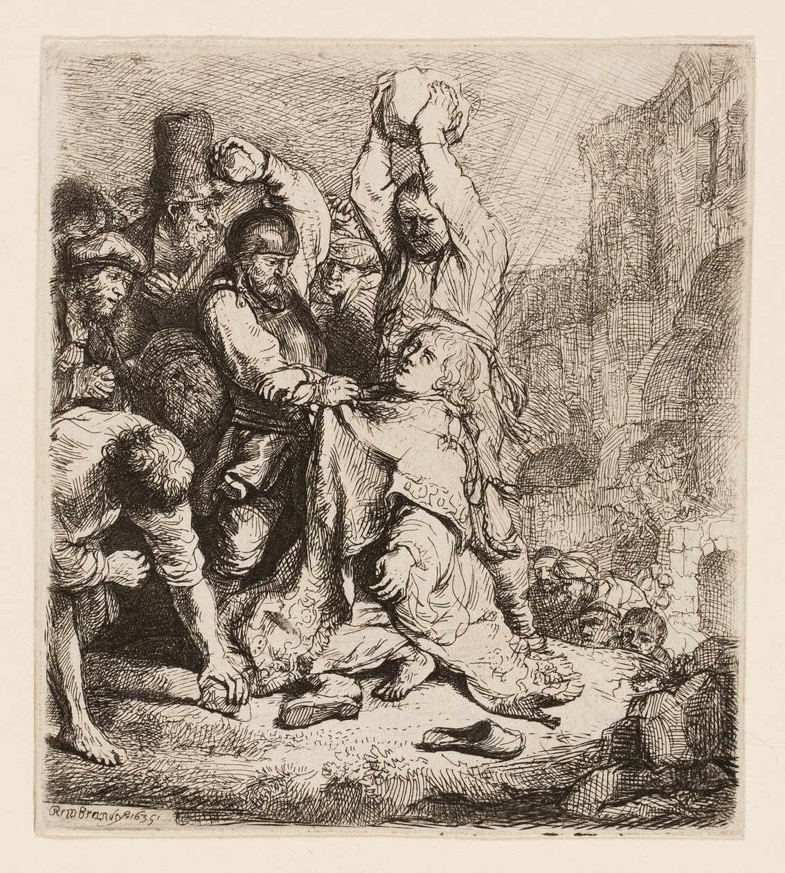 O apedrejamento de Santo Estêvão de Rembrandt van Rijn