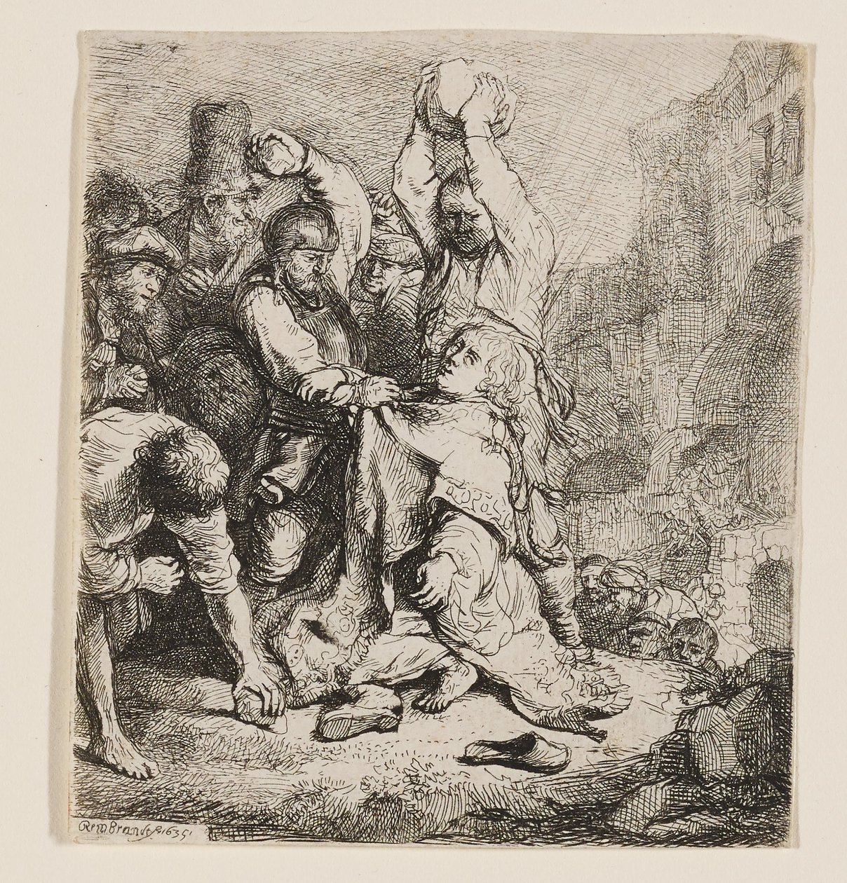 O apedrejamento de São Estêvão de Rembrandt van Rijn