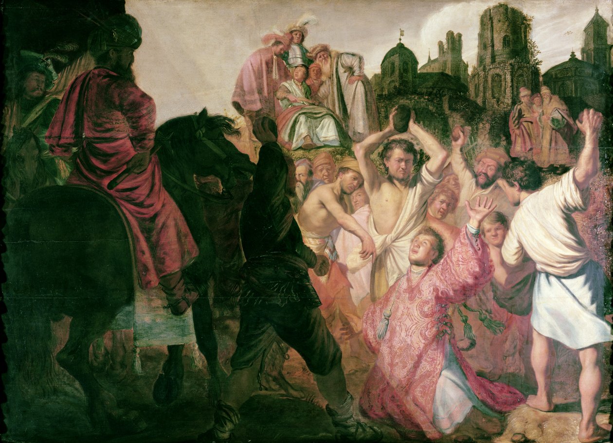 O apedrejamento de Santo Estevão, 1625 de Rembrandt van Rijn
