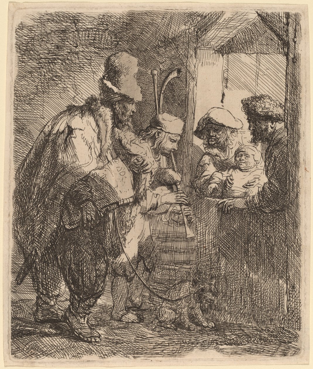 Os músicos passeando de Rembrandt van Rijn