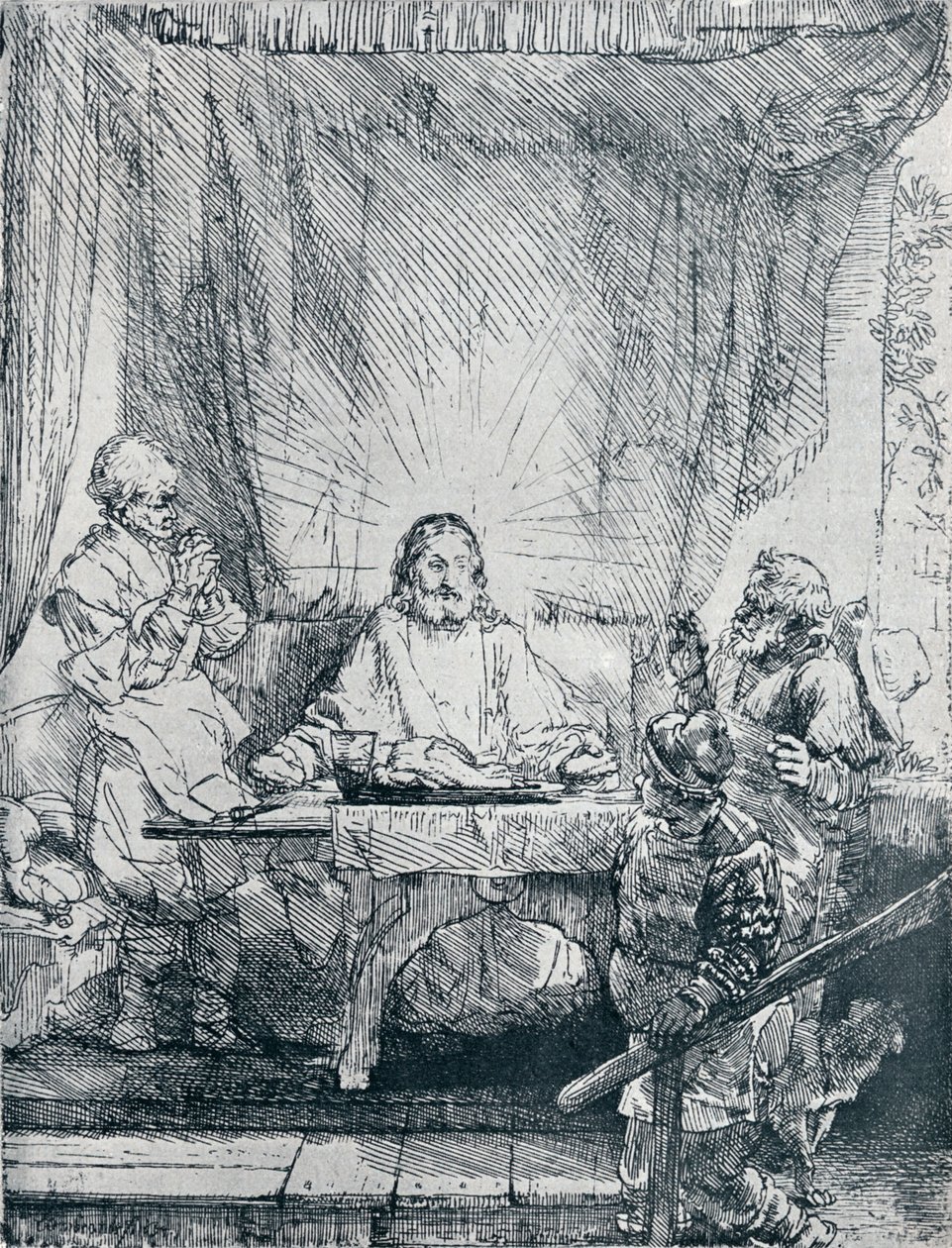 A Ceia em Emaús, 1654, 1903 de Rembrandt van Rijn