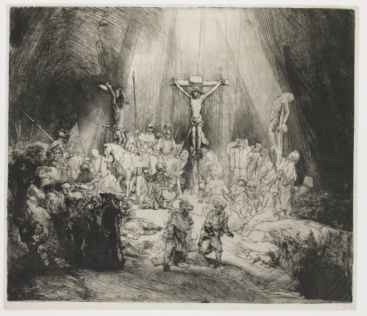 As três cruzes Cristo Crucificado entre os dois Ladrões: 