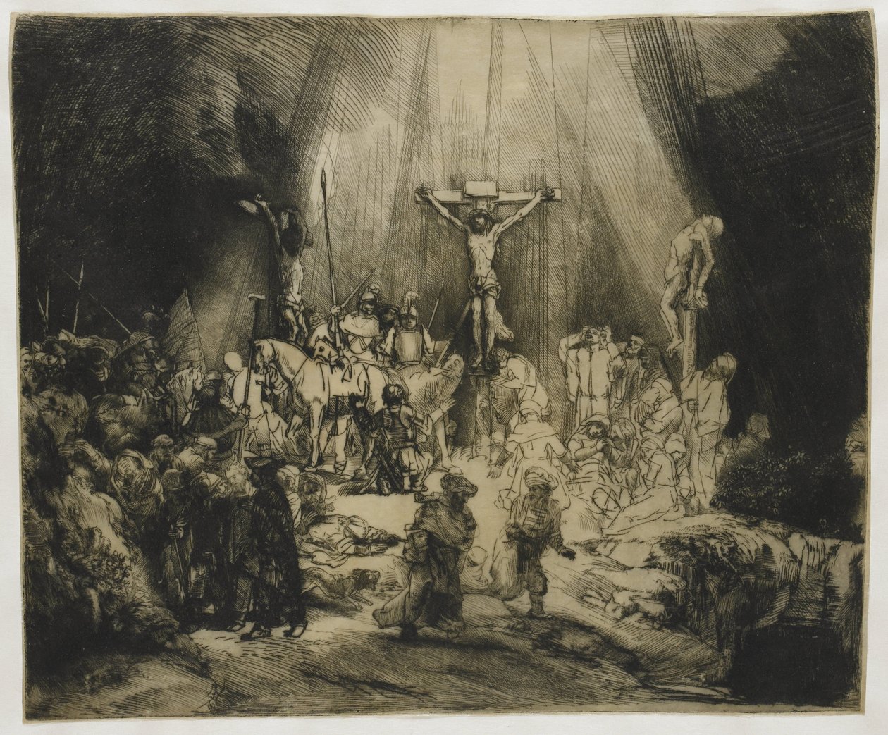 As Três Cruzes
Cristo Crucificado entre os dois ladrões: "As Três Cruzes de Rembrandt van Rijn