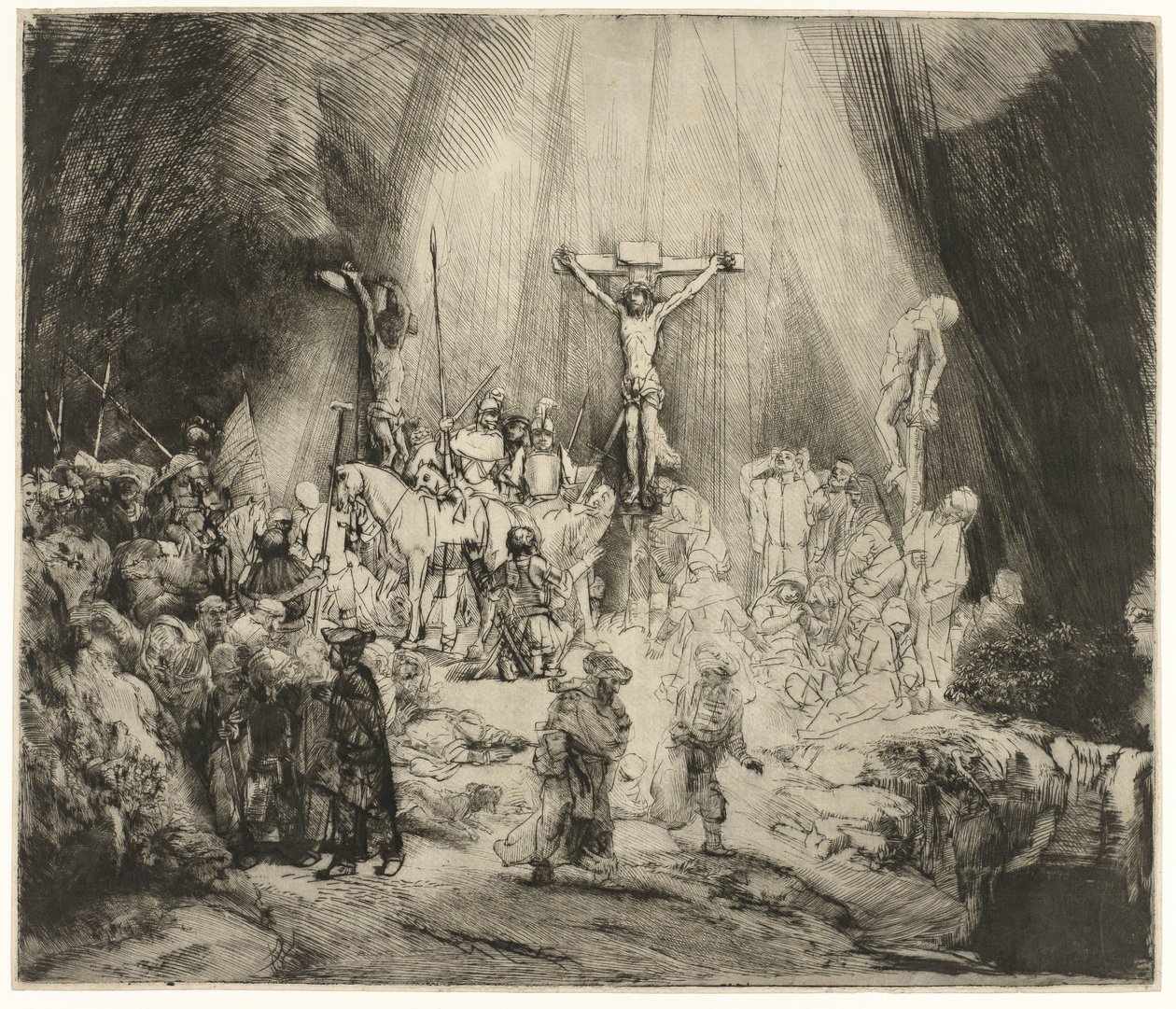 As três cruzes Cristo Crucificado entre os dois Ladrões: 