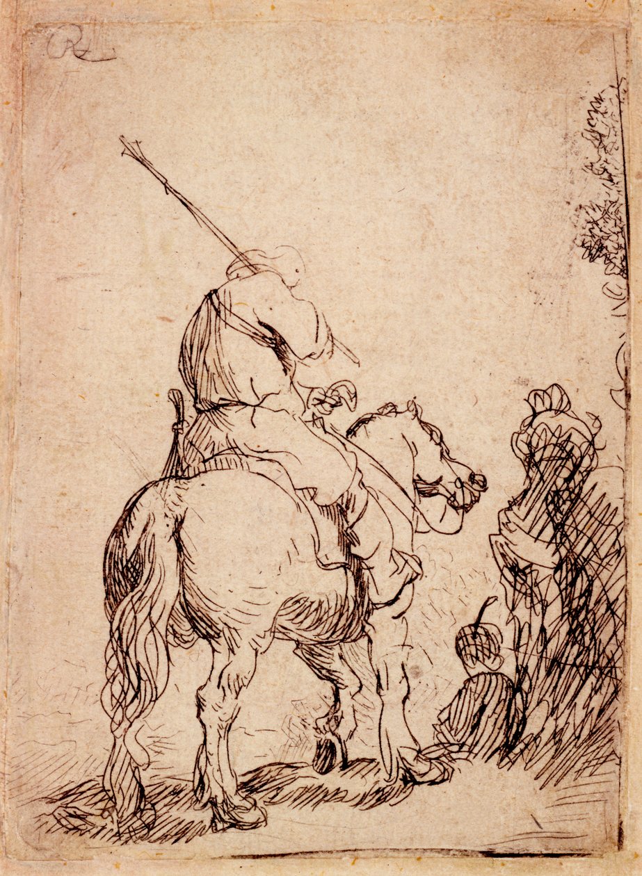 O Soldado Turbinado a Cavalo, 1632 de Rembrandt van Rijn