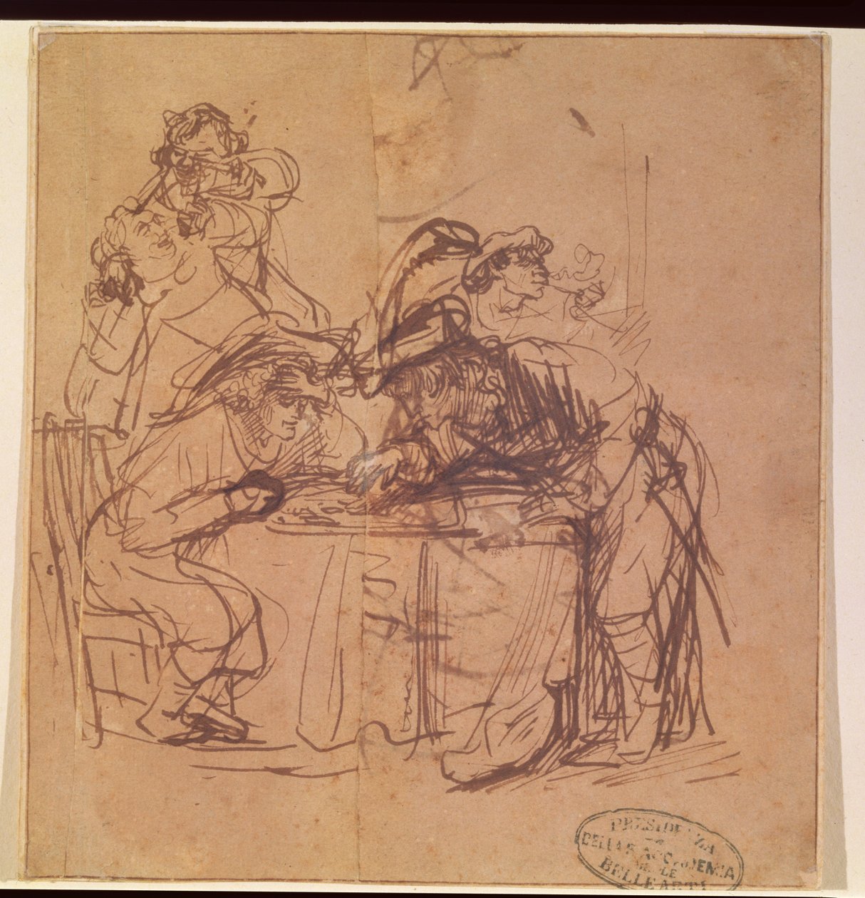 Os Vícios do Filho Pródigo (caneta e tinta no papel) de Rembrandt van Rijn
