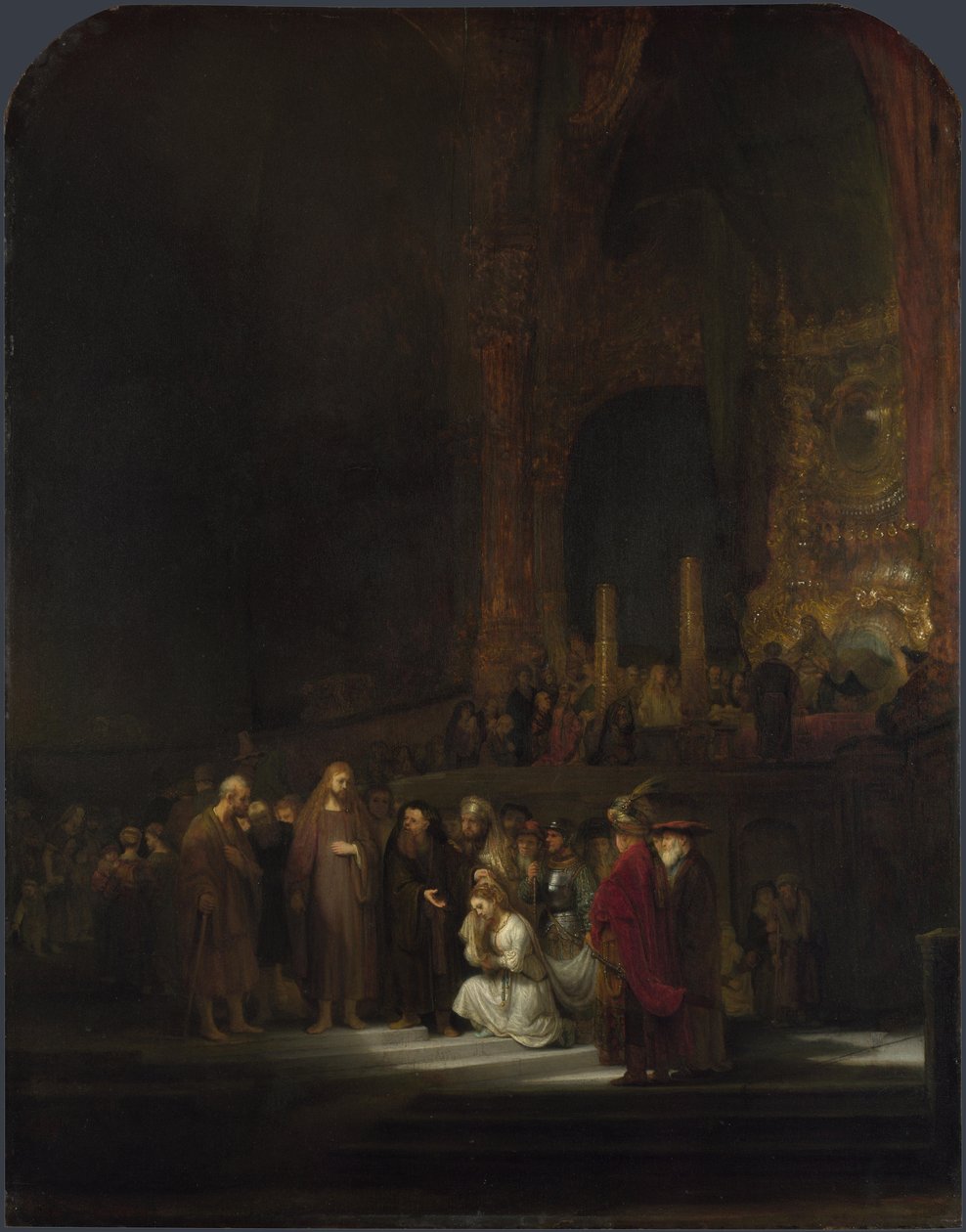 A mulher apanhada em adultério, 1644 de Rembrandt van Rijn