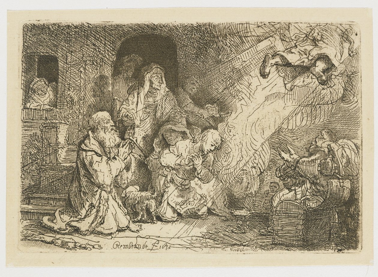 O anjo a partir da família de Tobias de Rembrandt van Rijn