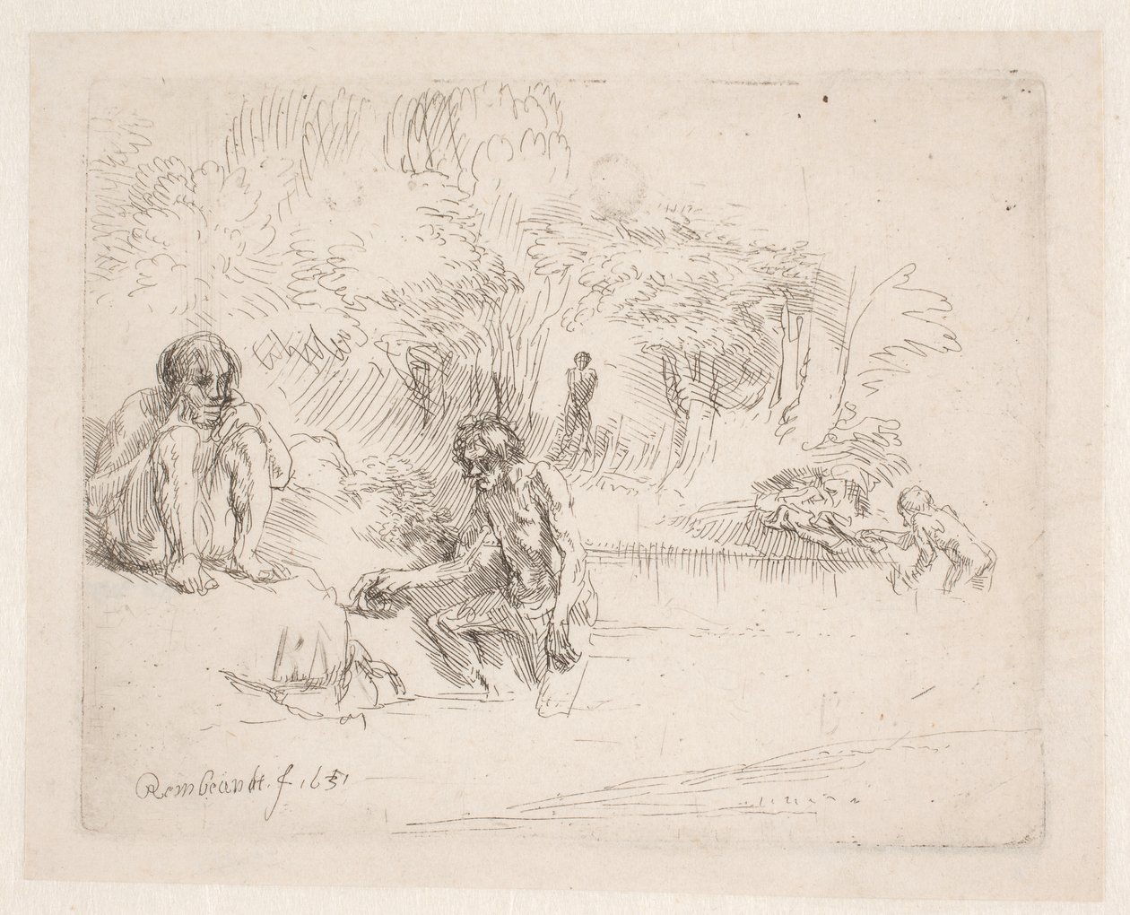 Os banhistas de Rembrandt van Rijn