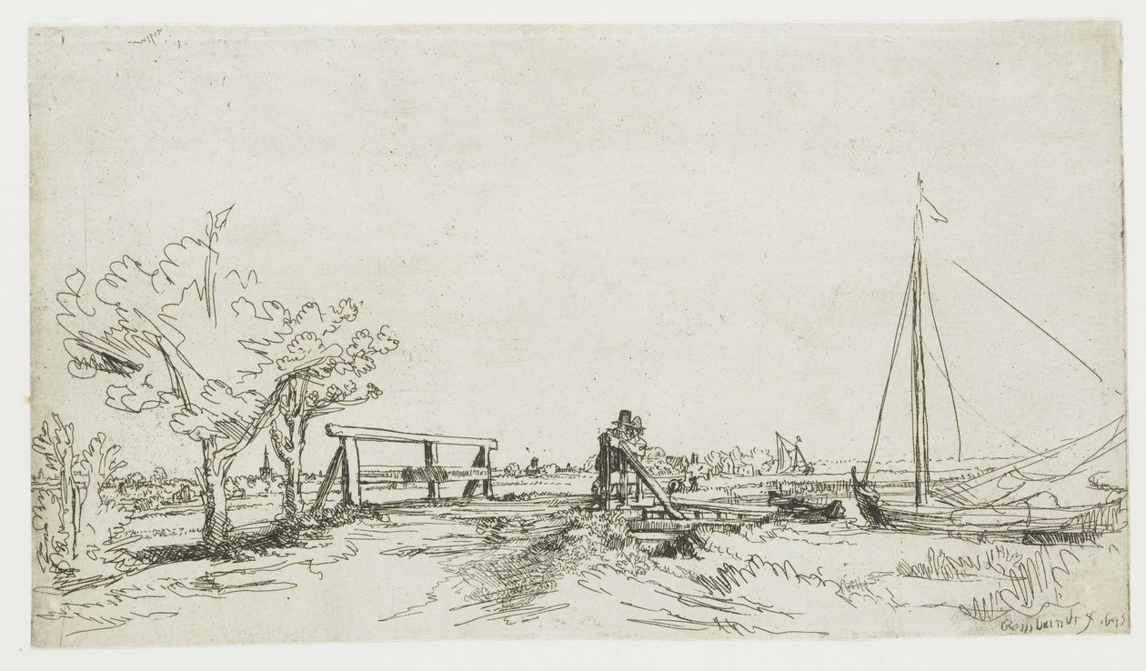 A ponte em Klein Kostverloren na Amstel de Rembrandt van Rijn