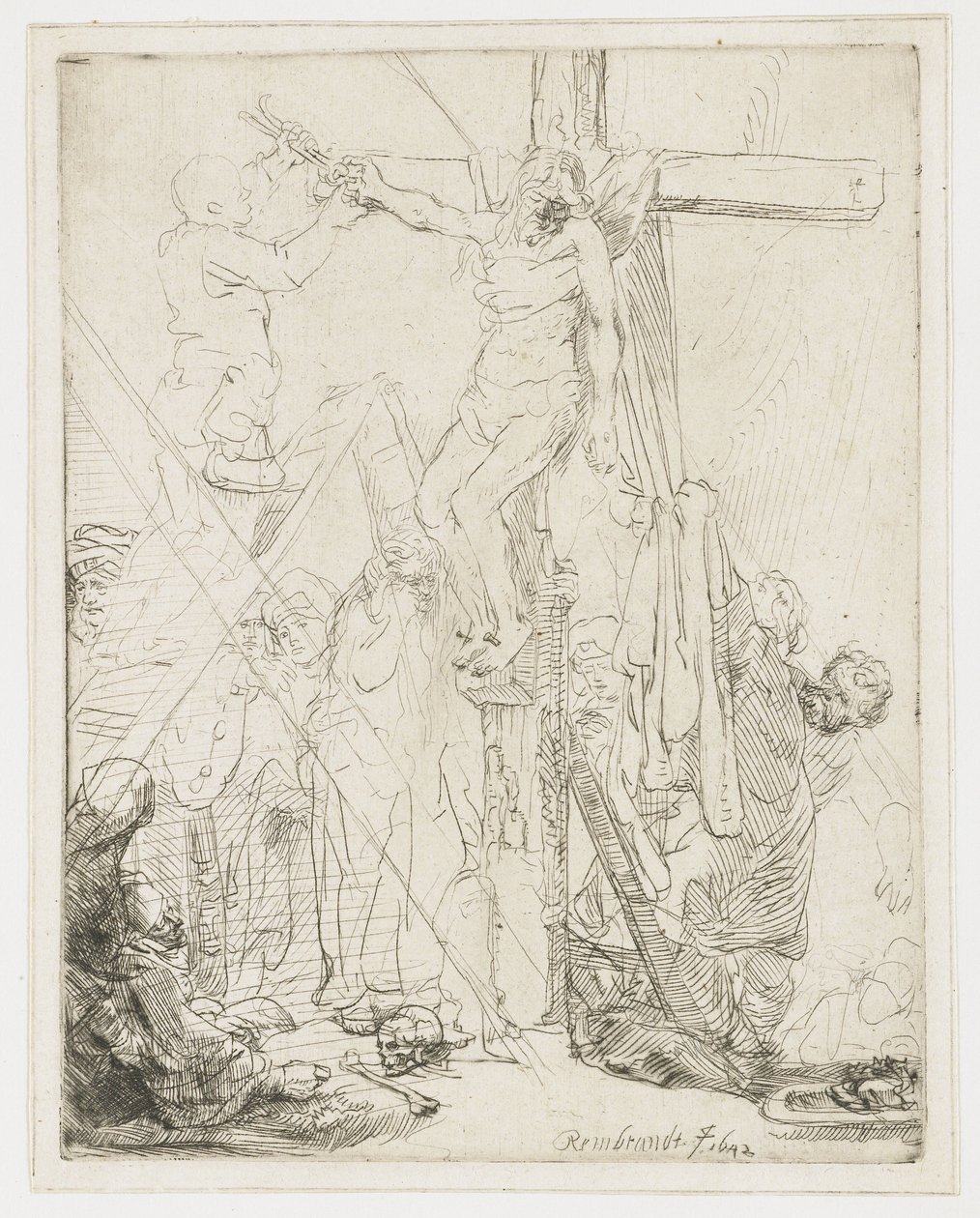 A descida da cruz: um esboço de Rembrandt van Rijn