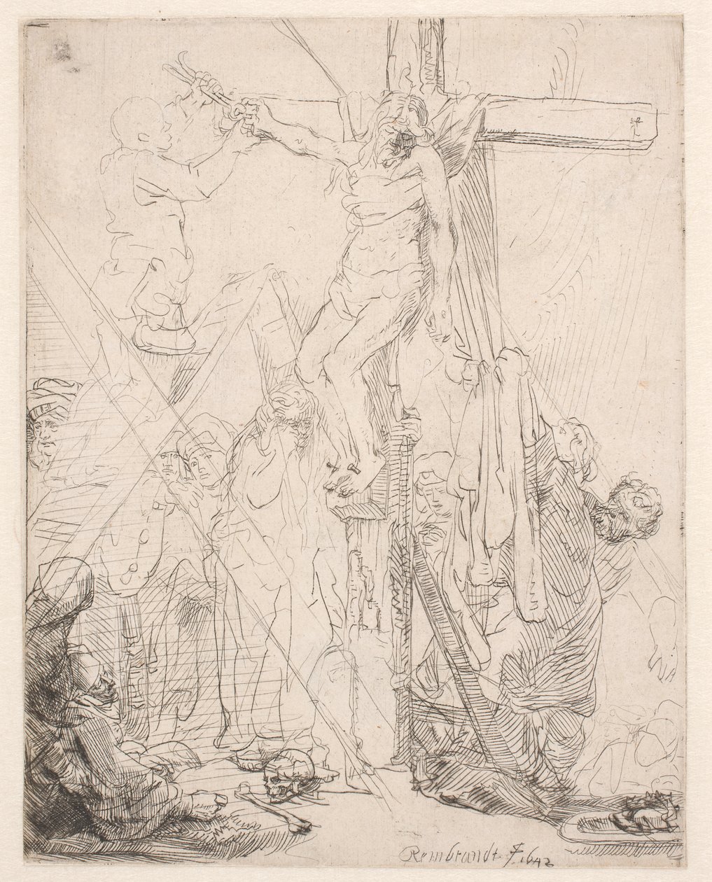 A descida da cruz: um esboço de Rembrandt van Rijn