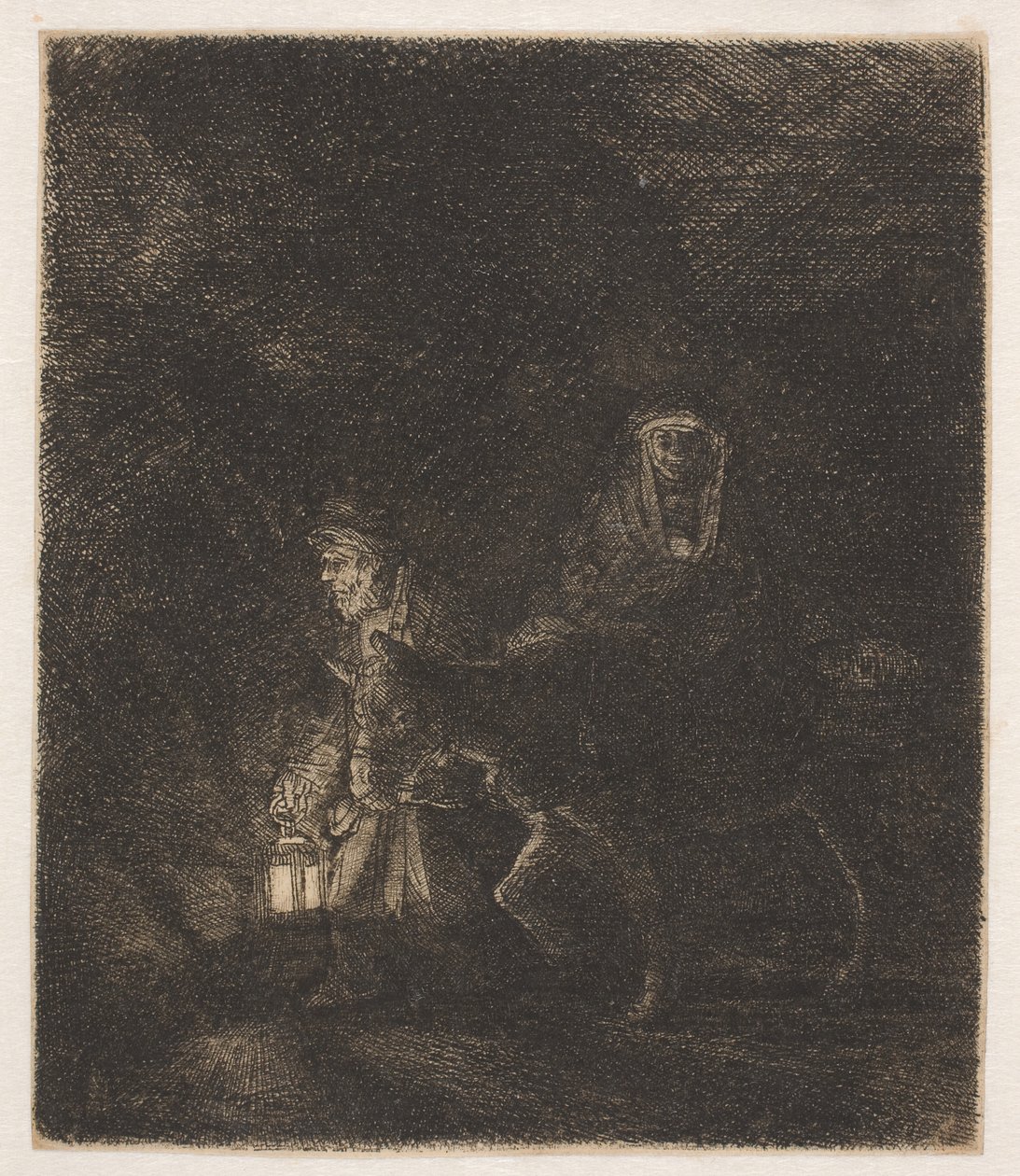A fuga para o Egito: uma peça noturna de Rembrandt van Rijn