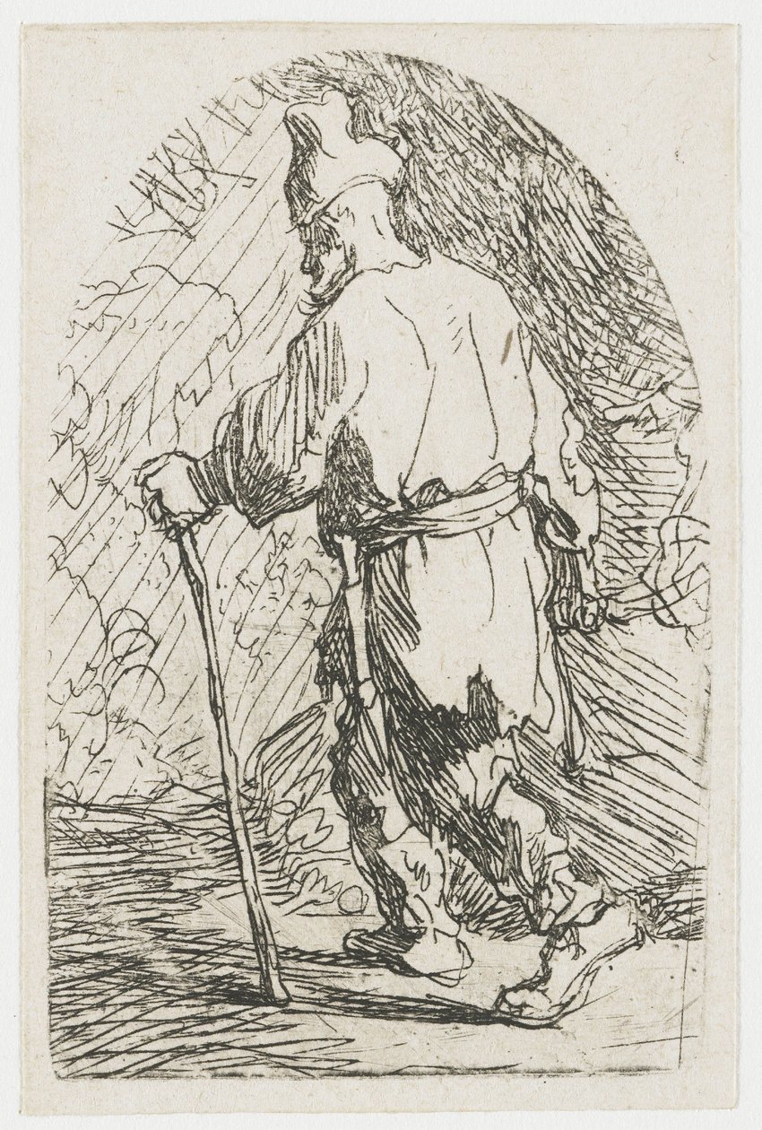 A fuga para o Egito: um esboço: São José de Rembrandt van Rijn