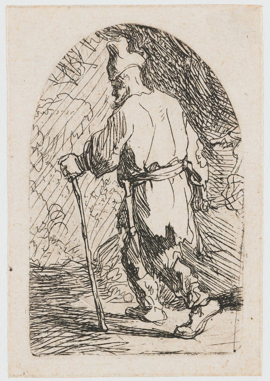 A fuga para o Egito: um esboço: São José de Rembrandt van Rijn