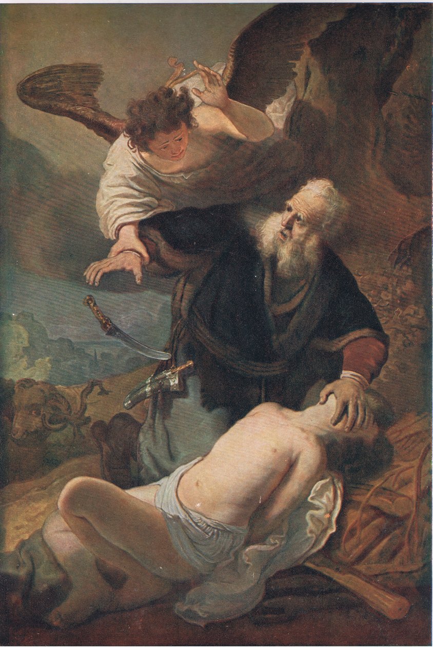 O sacrifício de Isaac, Bibbys Annual, 1916-1917 de Rembrandt van Rijn